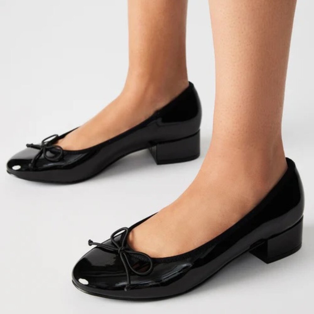 STEVE MADDEN CHERISH BALLET PUMP BLACK PATENT